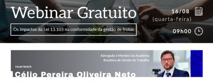 Foto Webinar Gratuito | Os impactos da Lei 13.103 na conformidade da gestão de frotas